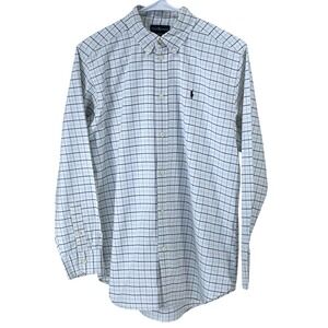 Ralph Lauren Boys Button Down Shirt Plaid Long Sleeve Classic Cotton XL 18-20